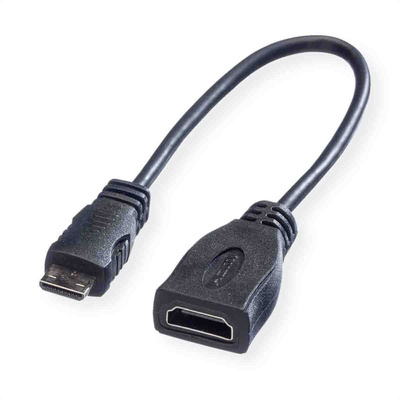 Roline High Speed Female HDMI to Male Mini HDMI  Cable, 15cm