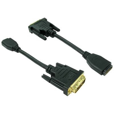 RS PRO, Male DVI-D Dual Link to Female HDMI  Cable, 150mm