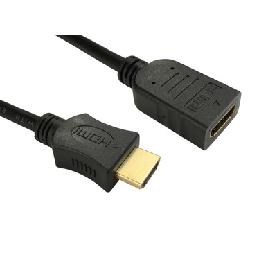 RS PRO 4K Male HDMI to Female HDMI  Cable, 2m