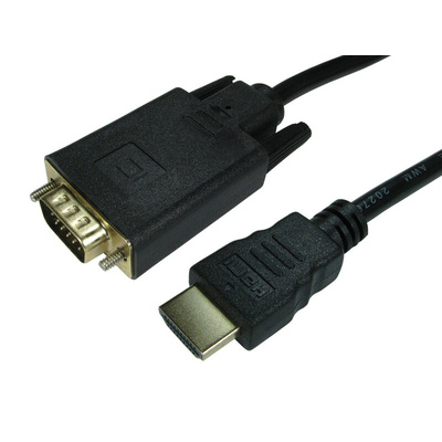 RS PRO 1080p Male HDMI to Male VGA  Cable, 1.8m