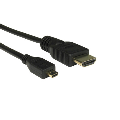 RS PRO 4K HDMI 1.4 Male Micro HDMI to Male HDMI  Cable, 1.5m
