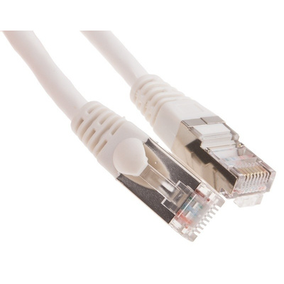 RS PRO White PVC Cat5e Cable Foil, 10m Male RJ45/Male RJ45