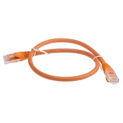 RS PRO Orange Cat6 Cable UTP LSZH Male RJ45/Male RJ45, Terminated, 500mm
