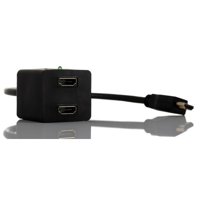 RS PRO Male HDMI to Female HDMI x 2 Cable, 30cm