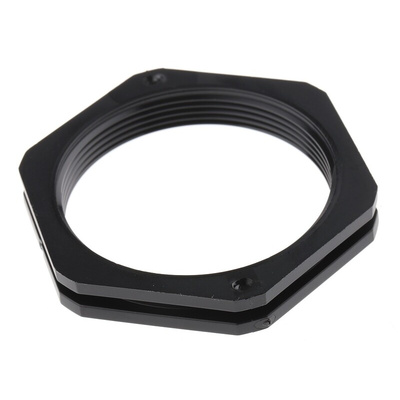 RS PRO Black PA 6 Cable Gland Locknut, M50 Thread