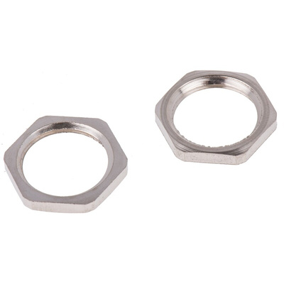 PMA Nickel Nickel Plated Brass Cable Gland Locknut, M16 Thread