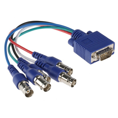 Van Damme Male VGA to Female BNC x 5 Cable, 150mm