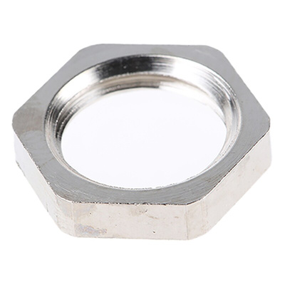 SIB Nickel Nickel Plated Brass Cable Gland Locknut, M12 Thread