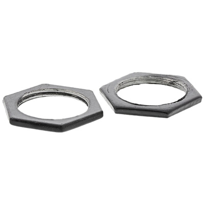 RS PRO Black Steel Cable Gland Locknut, M25 Thread