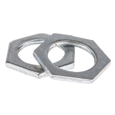 RS PRO Silver Steel Cable Gland Locknut, M20 Thread