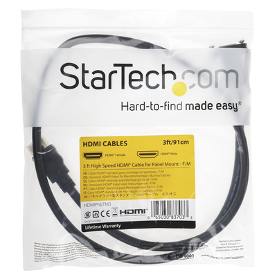 StarTech.com 4K @ 30Hz HDMI 1.4 Female HDMI to Male HDMI  Cable, 0.9m