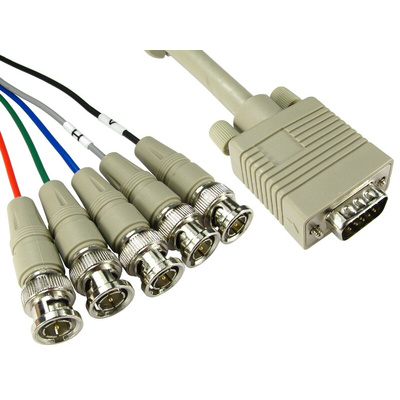 RS PRO Male VGA to Male BNC x 5 Cable, 2m