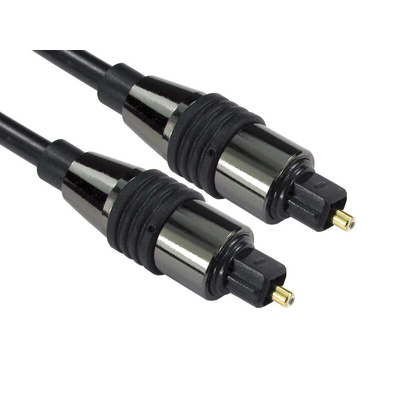 RS PRO Male TOSlink to Male TOSlink Optical Audio Cable, 1.5m