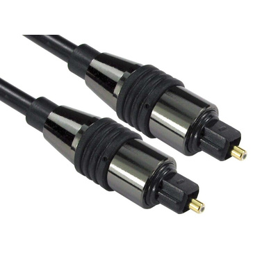 RS PRO Male TOSlink to Male TOSlink Optical Audio Cable, 2.5m