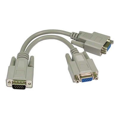 RS PRO Male VGA to Female VGA Cable, 200mm