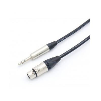 Van Damme 6.35mm Stereo Jack to Female 3 Pin XLR  Cable, Black, 5m