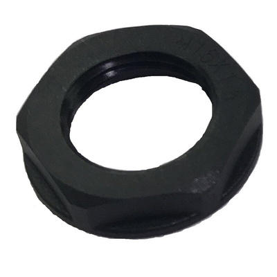 RS PRO Black Nylon 66 Cable Gland Locknut, M12 Thread, IP68