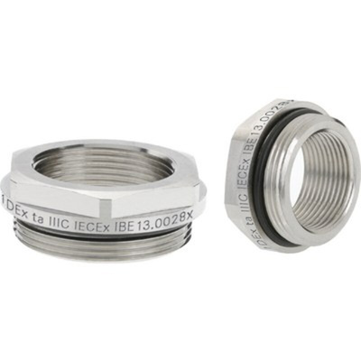 Lapp Cable Gland Adaptor, M20 Exterior Thread, M16 Interior Thread, Nickel Plated Brass, SKINDICHT Series