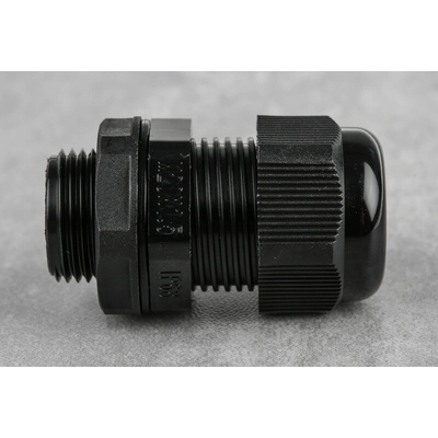 RS PRO Black Nylon Cable Gland, M20 Thread, 6mm Min, 12mm Max, IP68