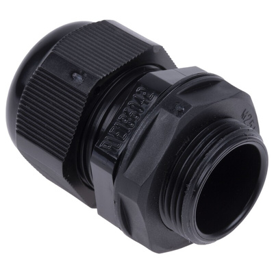 RS PRO Black Nylon Cable Gland, M25 Thread, 13mm Min, 18mm Max, IP68