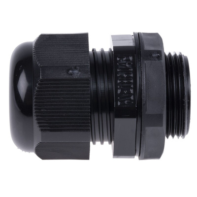 RS PRO Black Nylon Cable Gland, M25 Thread, 13mm Min, 18mm Max, IP68