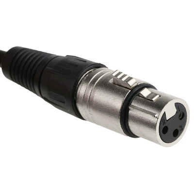 RS PRO Female 3 Pin XLR to Male 3 Pin XLR Cable, Black, 3m