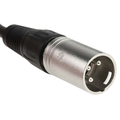 RS PRO Female 3 Pin XLR to Male 3 Pin XLR Cable, Black, 3m