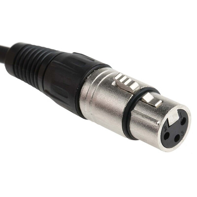 RS PRO Female 3 Pin XLR to Male 3 Pin XLR Cable, Black, 5m