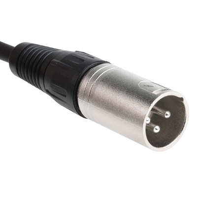 RS PRO Female 3 Pin XLR to Male 3 Pin XLR Cable, Black, 5m