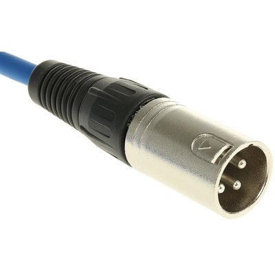 RS PRO Female 3 Pin XLR to Male 3 Pin XLR Cable, Blue, 3m