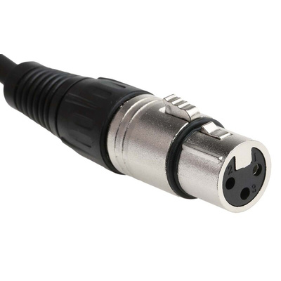 RS PRO Female 3 Pin XLR to Male 3 Pin XLR Cable, Black, 20m