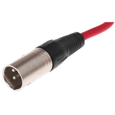 RS PRO Female 3 Pin XLR to Male 3 Pin XLR Cable, Red, 20m