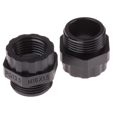 RS PRO Cable Gland Adaptor, PG13 Exterior Thread, M16 Interior Thread, Nylon 66