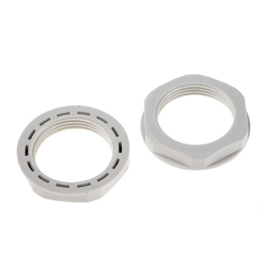 RS PRO Grey Nylon 66 Cable Gland Locknut, PG21 Thread, IP68