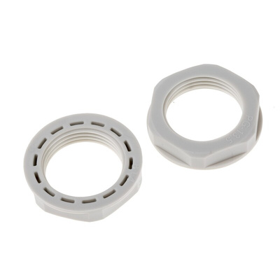 RS PRO Grey Nylon 66 Cable Gland Locknut, PG13.5 Thread, IP68