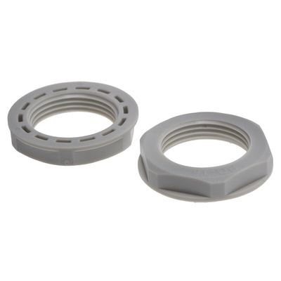 RS PRO Grey Nylon 66 Cable Gland Locknut, PG16 Thread, IP68