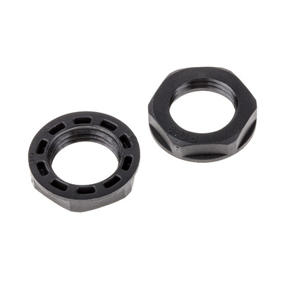 RS PRO Black Nylon 66 Cable Gland Locknut, PG9 Thread, IP68