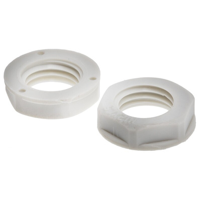 RS PRO Grey Nylon 66 Cable Gland Locknut, M12 Thread, IP68