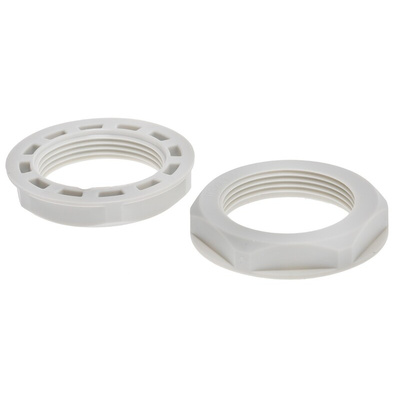 RS PRO Grey Nylon 66 Cable Gland Locknut, M32 Thread, IP68