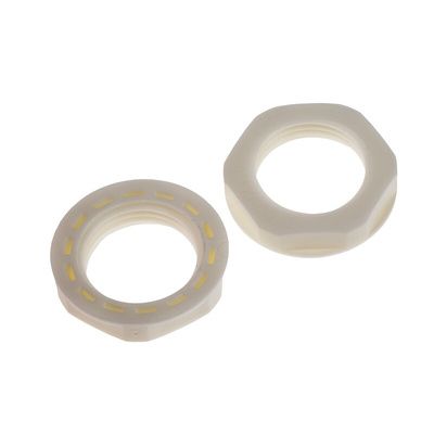RS PRO White Nylon 66 Cable Gland Locknut, M20 Thread, IP68