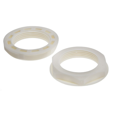 RS PRO White Nylon 66 Cable Gland Locknut, M32 Thread, IP68