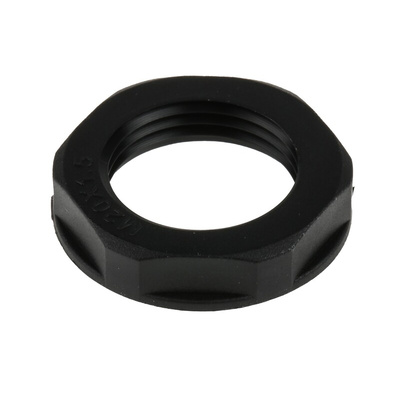 RS PRO Black Nylon 66 Cable Gland Locknut, M20 Thread, IP68