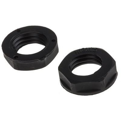 RS PRO Black Nylon 66 Cable Gland Locknut, M12 Thread, IP68