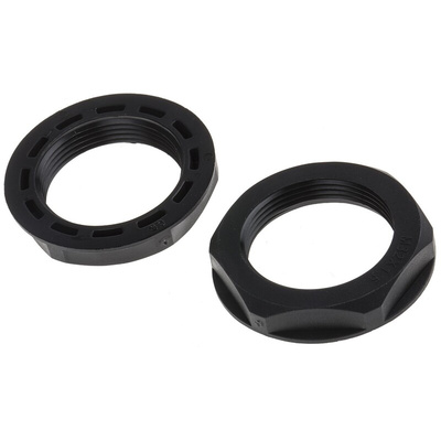 RS PRO Black Nylon 66 Cable Gland Locknut, M32 Thread, IP68