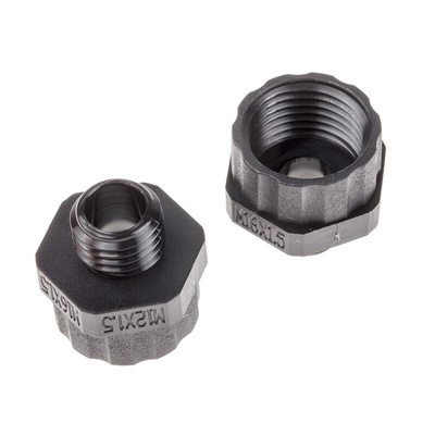 RS PRO Cable Gland Adaptor, M12 Exterior Thread, M16 Interior Thread, Nylon 66