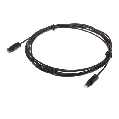 RS PRO Male TOSlink to Male TOSlink Optical Audio Cable, 2.5m