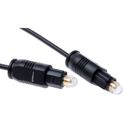 RS PRO Male TOSlink to Male TOSlink Optical Audio Cable, 2.5m