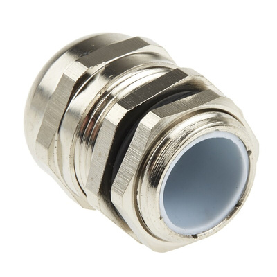 RS PRO Metallic Nickel Plated Brass Cable Gland, M20 Thread, 8mm Min, 14mm Max, IP68