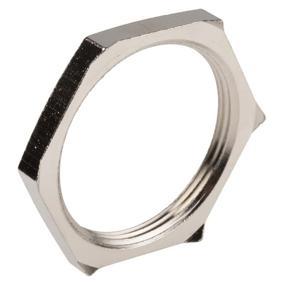 Lapp Silver Flame Retardant, Halogen Free Nickel Plated Brass Cable Gland Locknut, M40 Thread