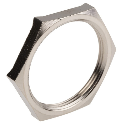 Lapp Silver Flame Retardant, Halogen Free Nickel Plated Brass Cable Gland Locknut, M40 Thread